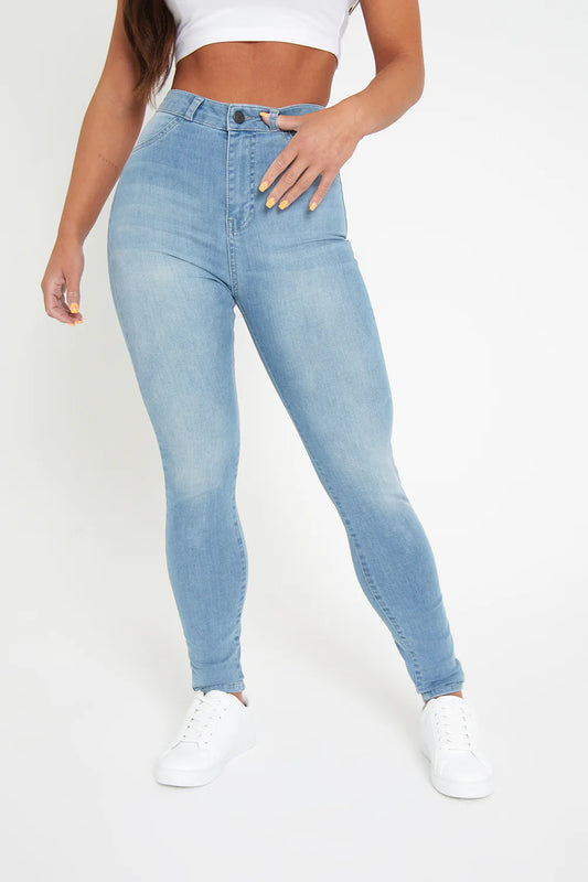 Dark Wash High-Waisted Skinny Jeans